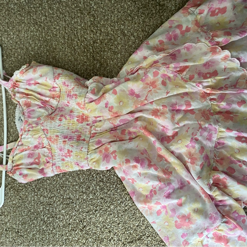 Floral Sundress with Pink and Yellow Accents